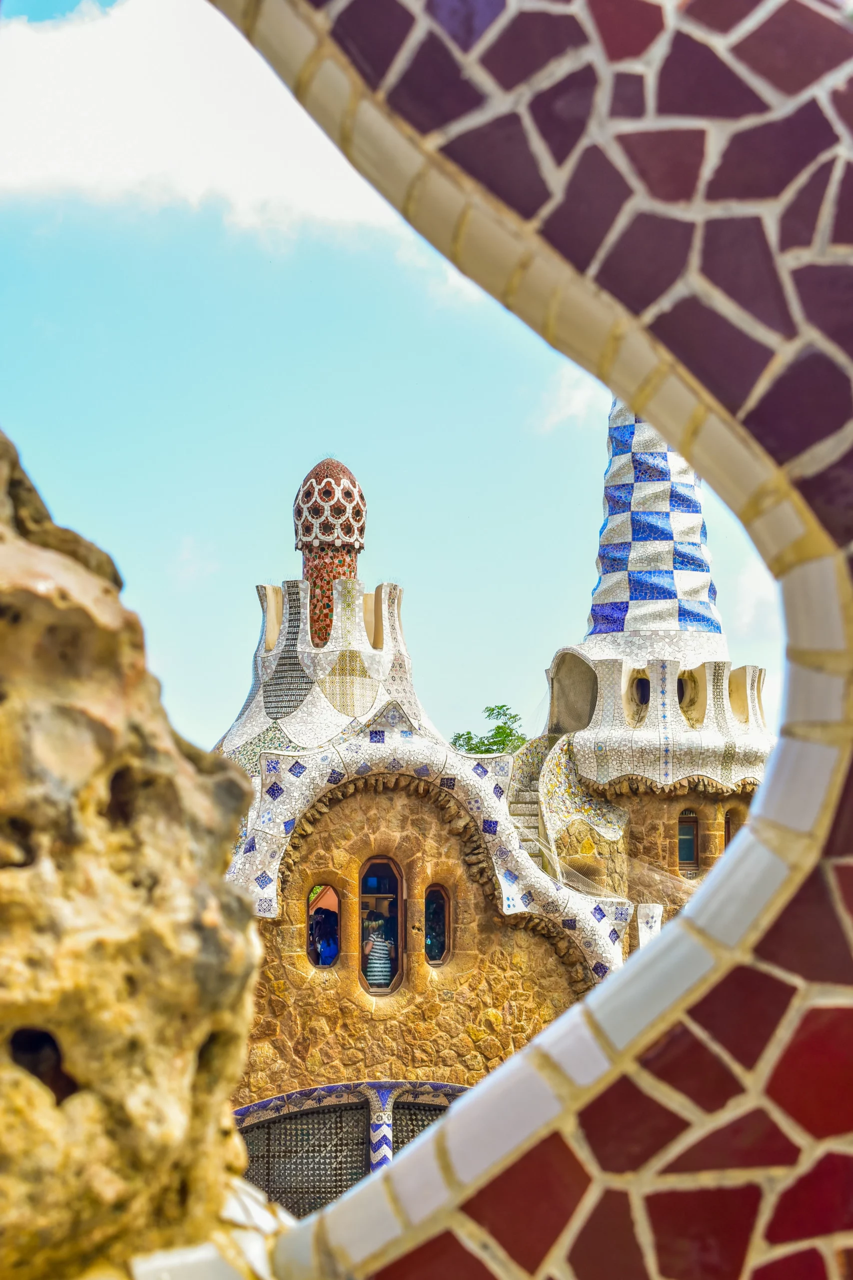 Panoramic view of Barcelona from the terrace of Park Güell